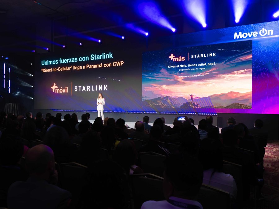 +M&oacute;vil lanza la primera red m&oacute;vil satelital de Panam&aacute; con Starlink y anuncia alianza con AWS en Move On 2026