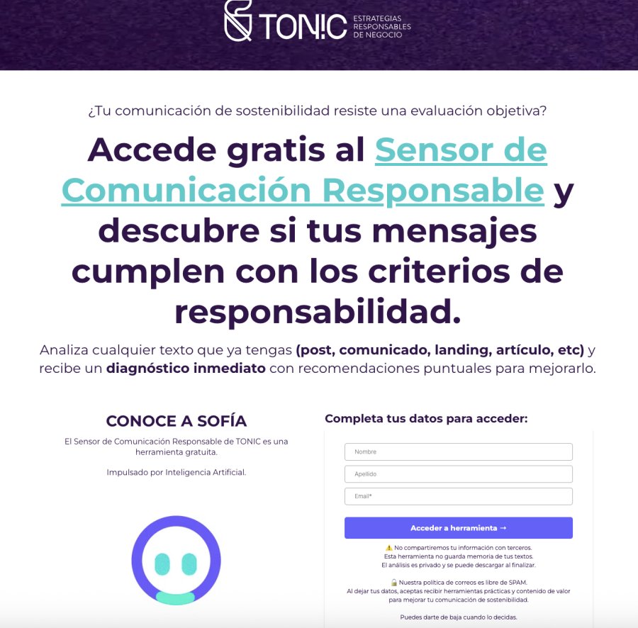 TONIC presenta a SOFÍA, el sensor de comunicación responsable que ahorra horas y evita el temido “washing”